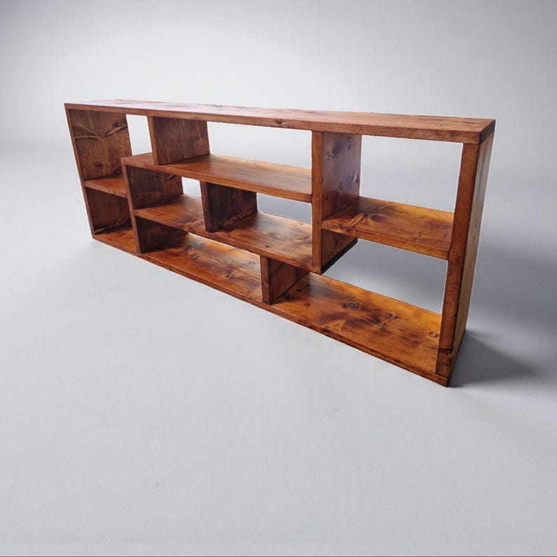 Solid Wood Bookshelf | Rustic Bookcase | BIKUPA handmade Storage Shelf | Industrial Shelving Unit | Open Shelves Book Organizer image 13
