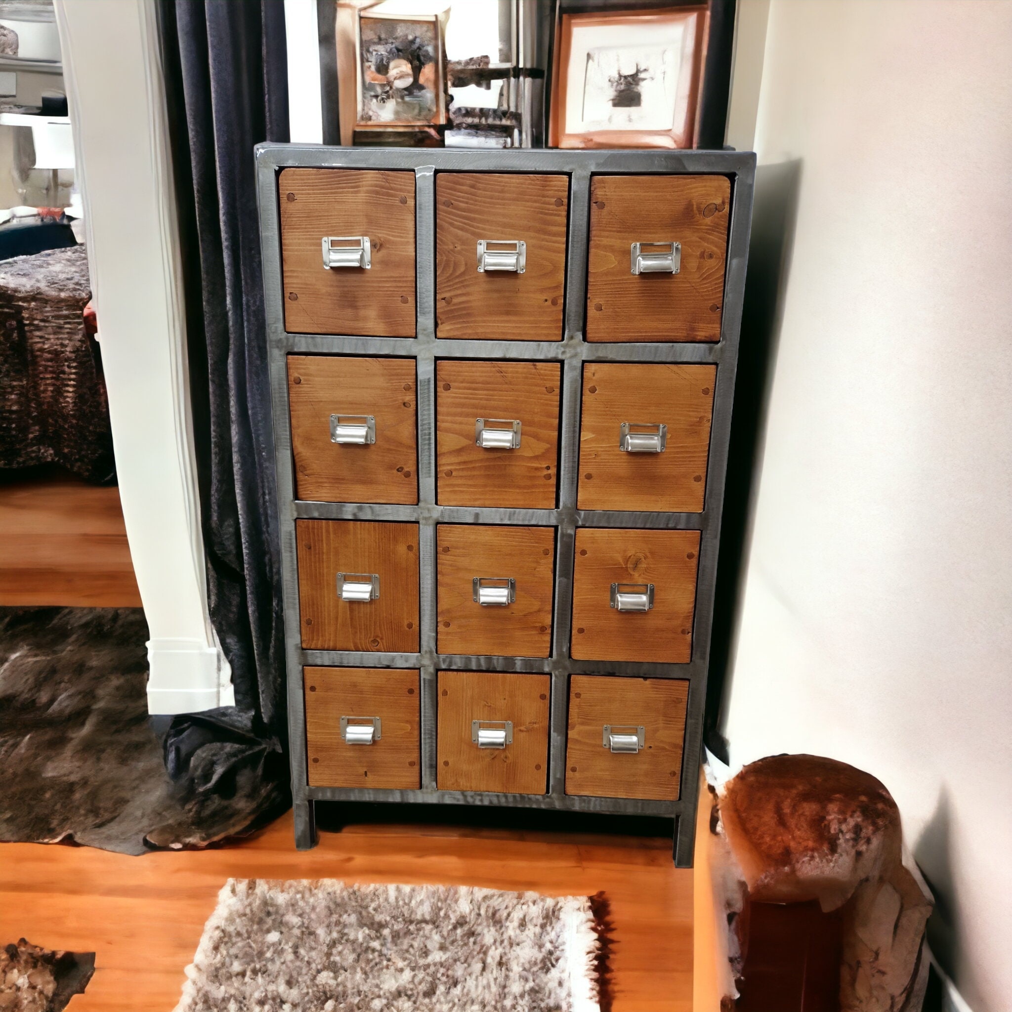 Industrial apothecary drawer unit deals