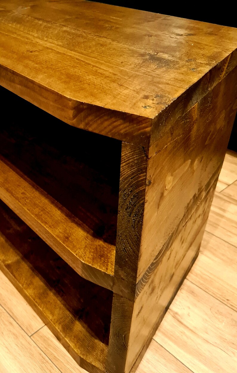 Reclaimed Wood Corner Tv Unit Stand Industrial Rustic Vintage Etsy