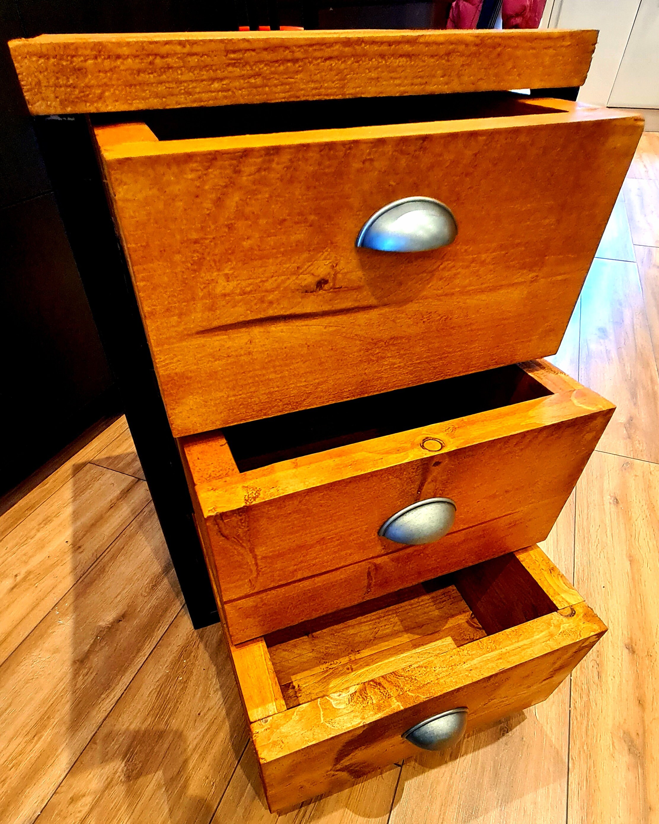 Cofre de cajón de madera maciza marco de acero rústico | Etsy