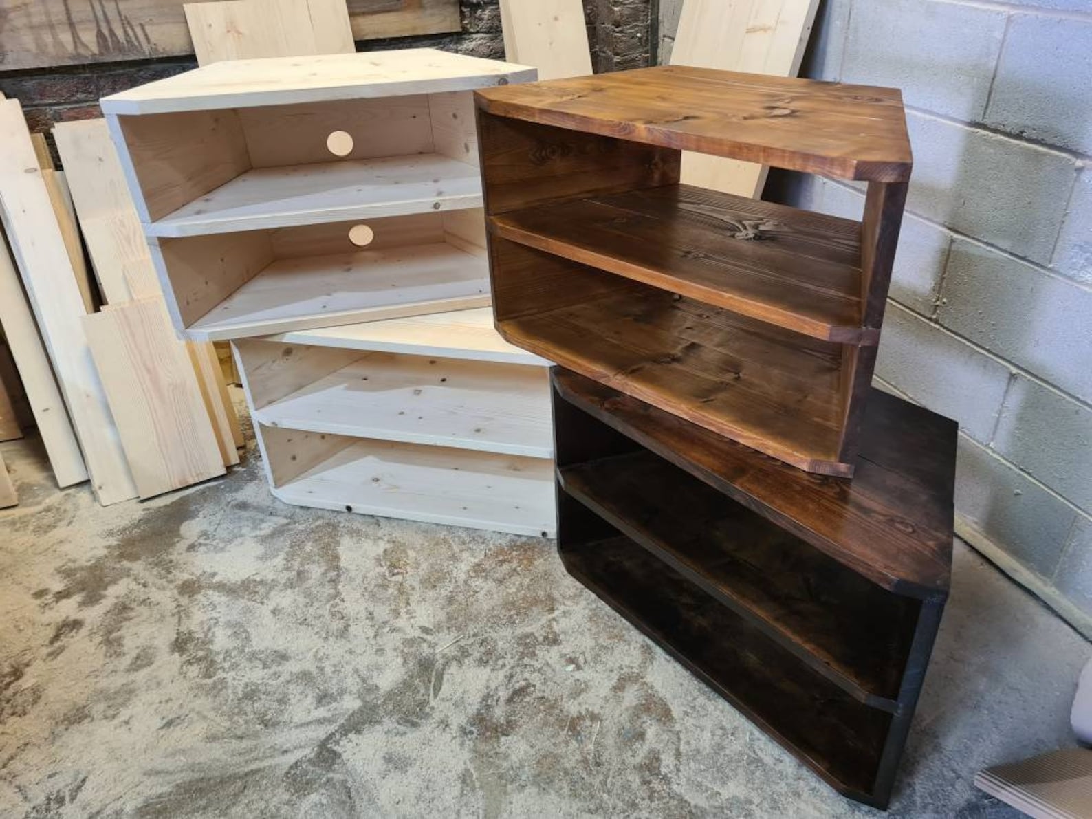 Reclaimed Wood Corner Tv Unit Stand Industrial Rustic Vintage Etsy UK