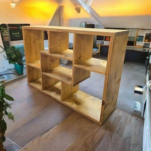 Solid Wood Bookshelf | Rustic Bookcase | BIKUPA handmade Storage Shelf | Industrial Shelving Unit | Open Shelves Book Organizer image 17