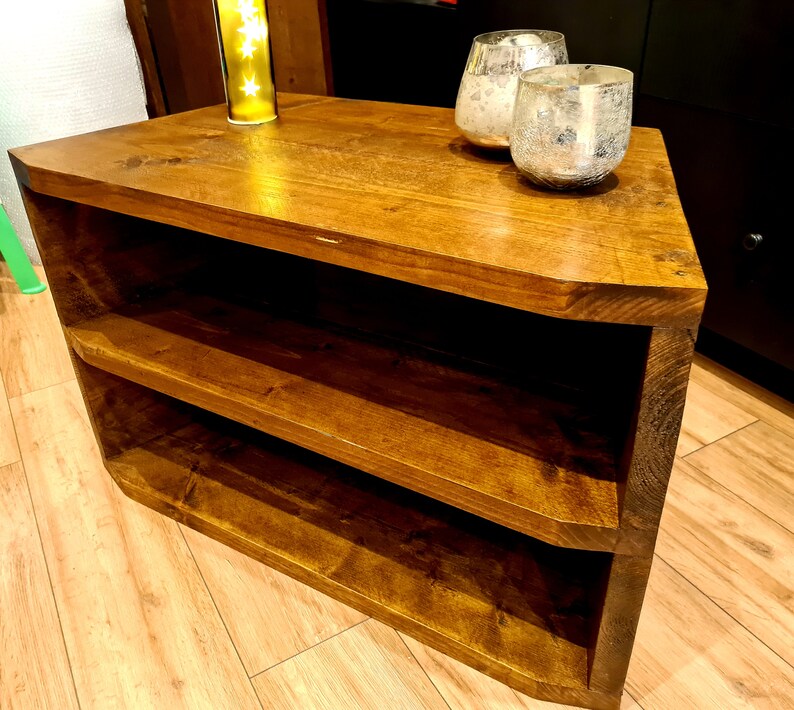 Reclaimed Wood Corner Tv Unit Stand Industrial Rustic Vintage Etsy