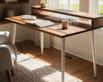 Handmade Scandinavian Style Desk with Tapered Legs. Various Sizes Available