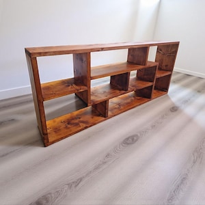 Solid Wood Bookshelf | Rustic Bookcase | BIKUPA handmade Storage Shelf | Industrial Shelving Unit | Open Shelves Book Organizer image 14