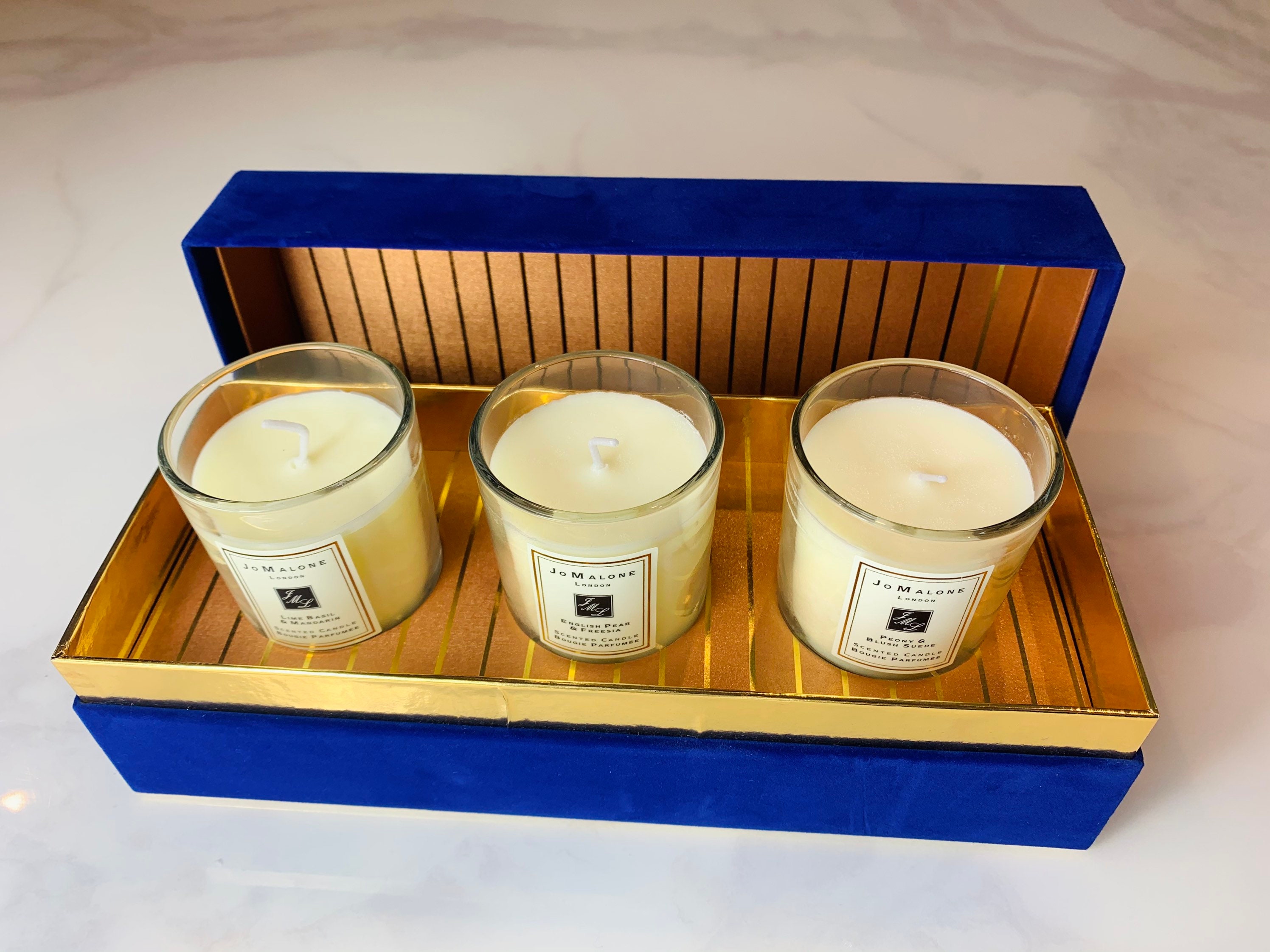 Upcycled Jo Malone Candle Gift Set With 3 Scented Candles Etsy