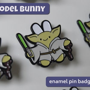 YODEL BUNNY soft enamel pin, cute pins, Star Bunnies pin badge, anime kawaii, collectible pin, galaxy wars hero pins, badge force