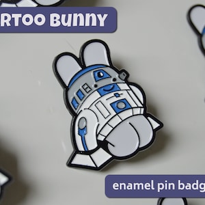 ARTOO BUNNY spilla smaltata morbida, spille carine, distintivo pin Star Bunnies, anime kawaii, spilla collezionabile, spille eroe guerre galattiche, distintivo forza