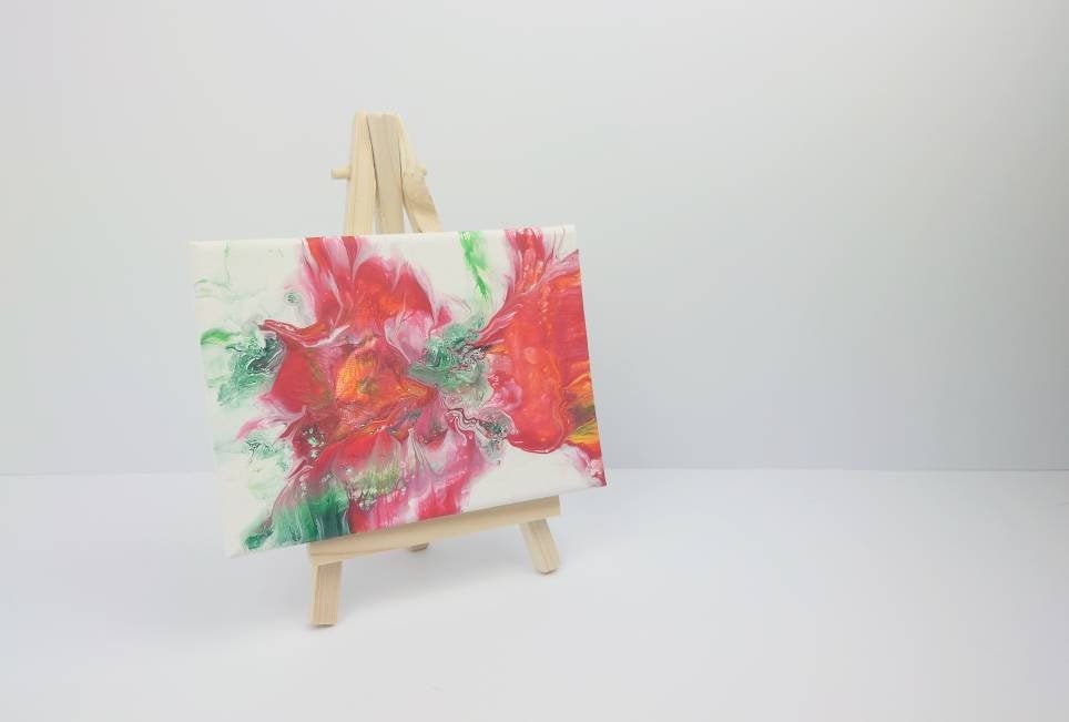 Hand Painted Miniature or Small Art Easel in Black Measuring 6.25