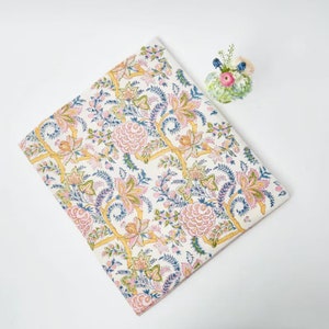 Spring Tablecloth Cover, Block Printed Tablecloth Floral Dinning Table Cloth ,Elegant Decoration, Rectangle Tablecloth, Christmas gift