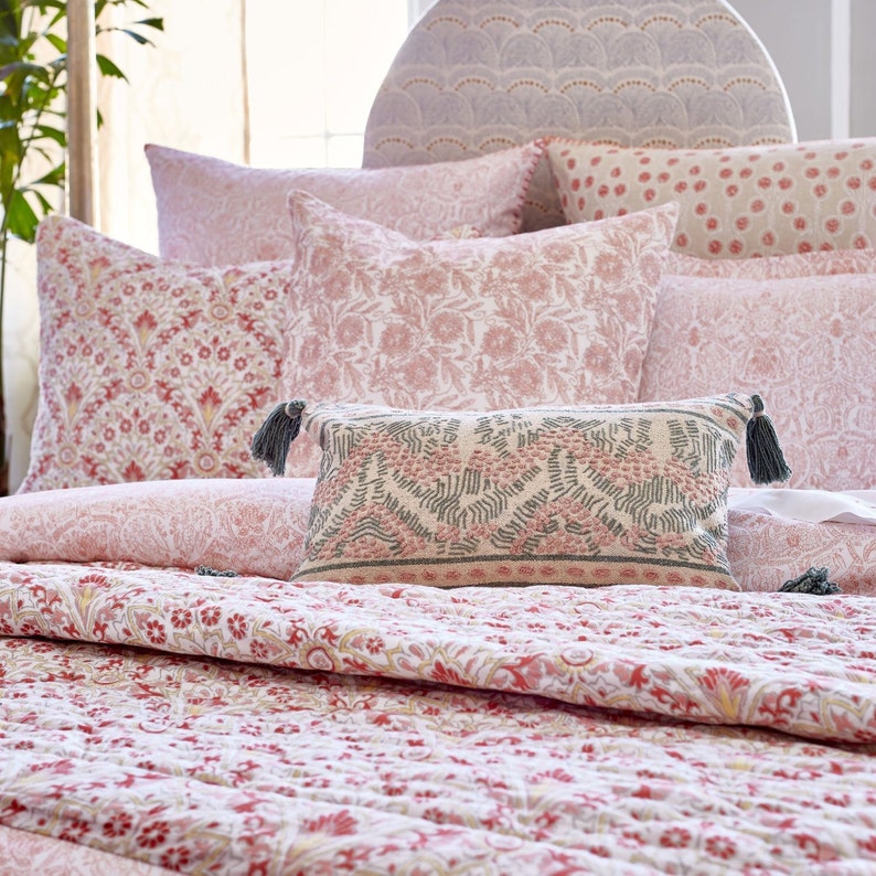 Pink Printed Throw Blanket Jaipuri Quilt Jaipur Hand Block Etsy