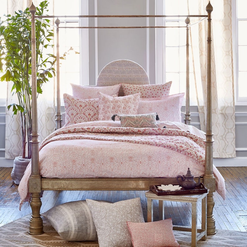 Pink Printed Throw Blanket Jaipuri Quilt Jaipur Hand Block Etsy