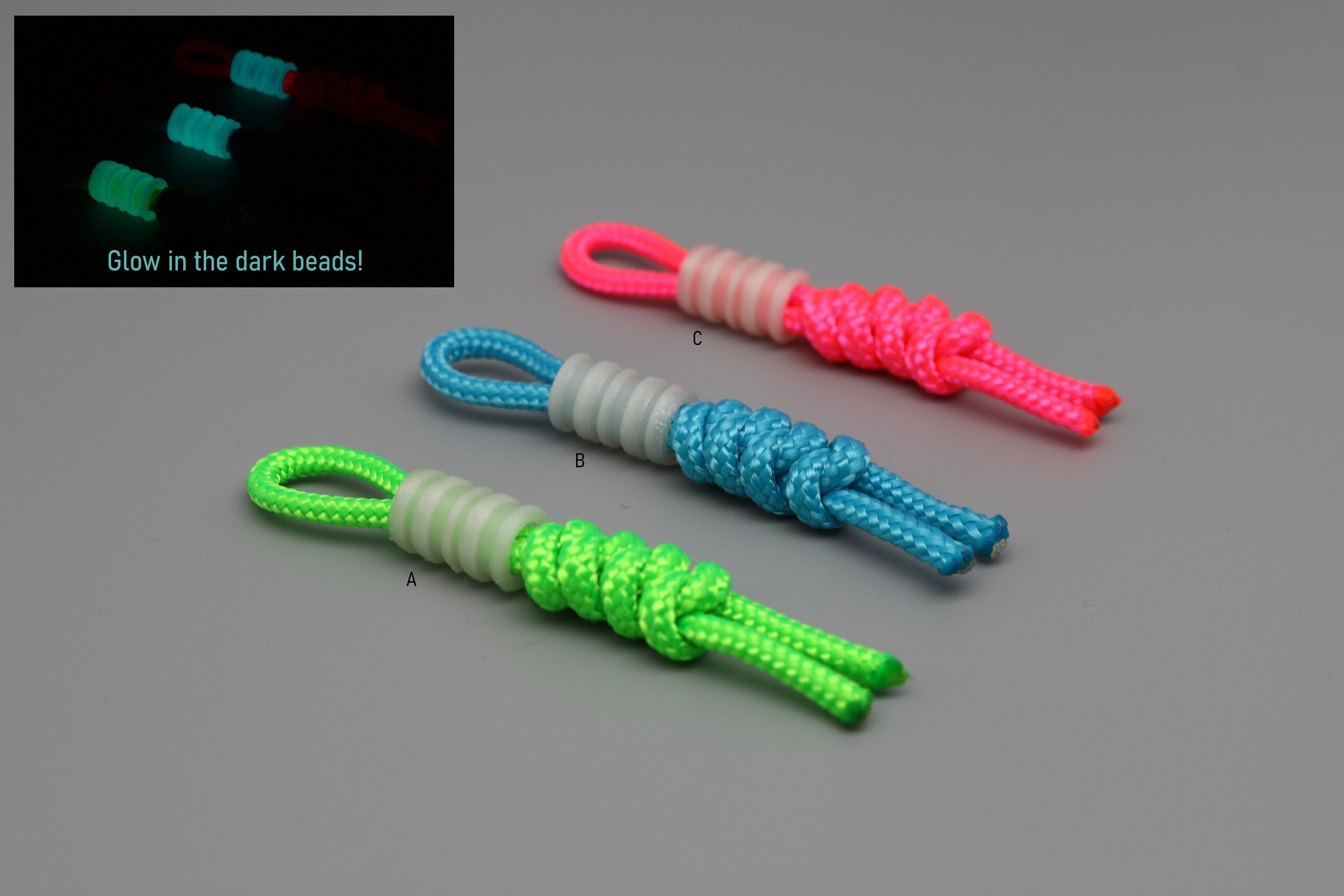 ACCESSORY Paracord Lanyard and 3D Printed Glow in the Dark Bead 