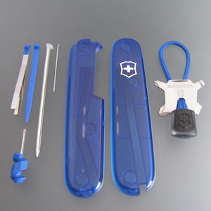 SCALES “+” 91 mm Victorinox PLUS Blue Transparent Scales and Equipment