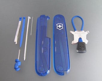 SCALES “+” 91 mm Victorinox PLUS Blue Transparent Scales and Equipment