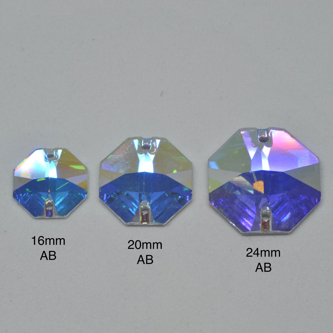 Swarovski Sew On Octagon shaped Rhinestones 3 Sizes 4 colors | Etsy