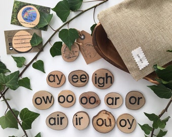 Read Write Inc Set 1 RWI Phonics Log Slices Wooden | Etsy UK