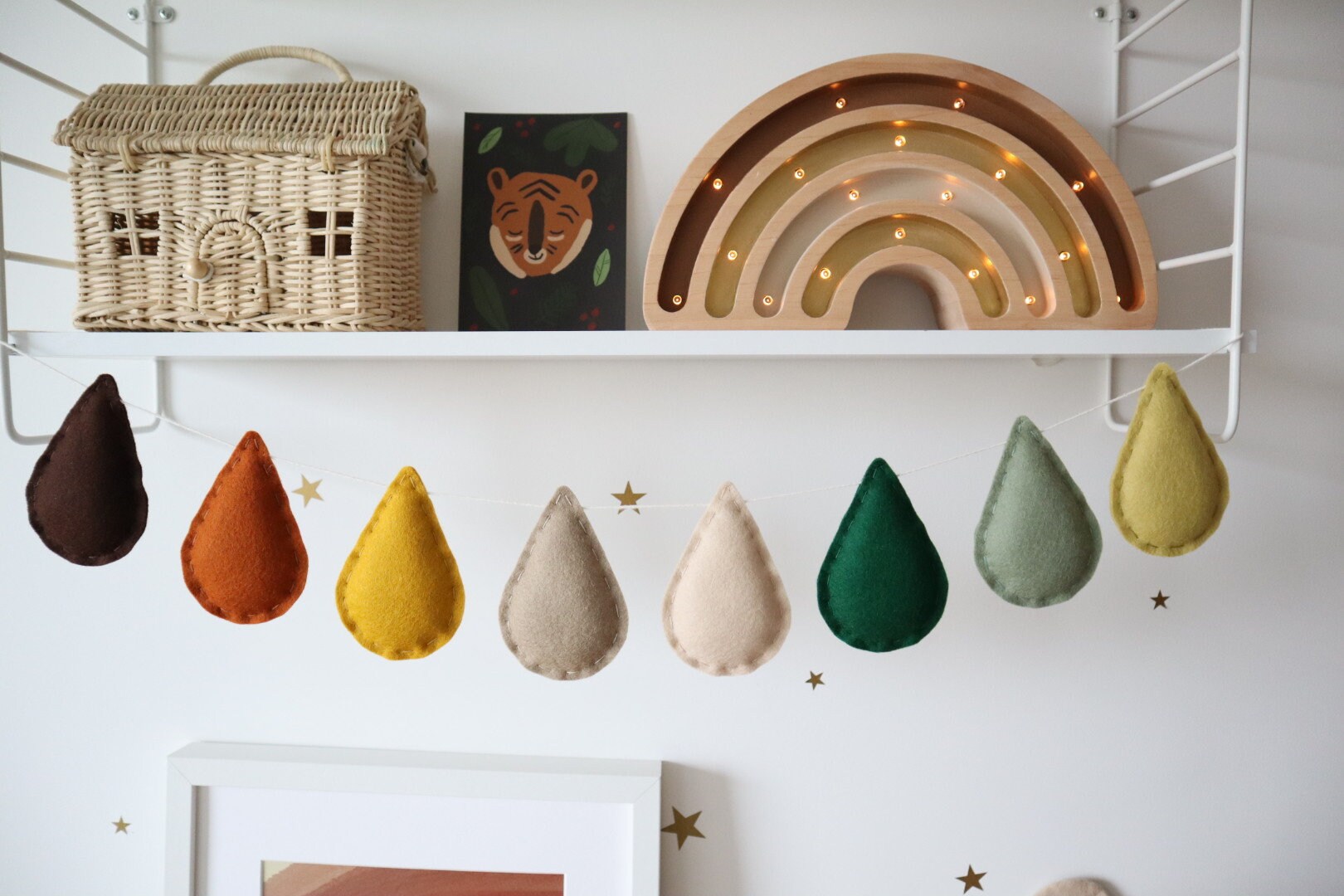 Raindrop Garland Felt Garland Nursery Mobile Handmade Garland Etsy