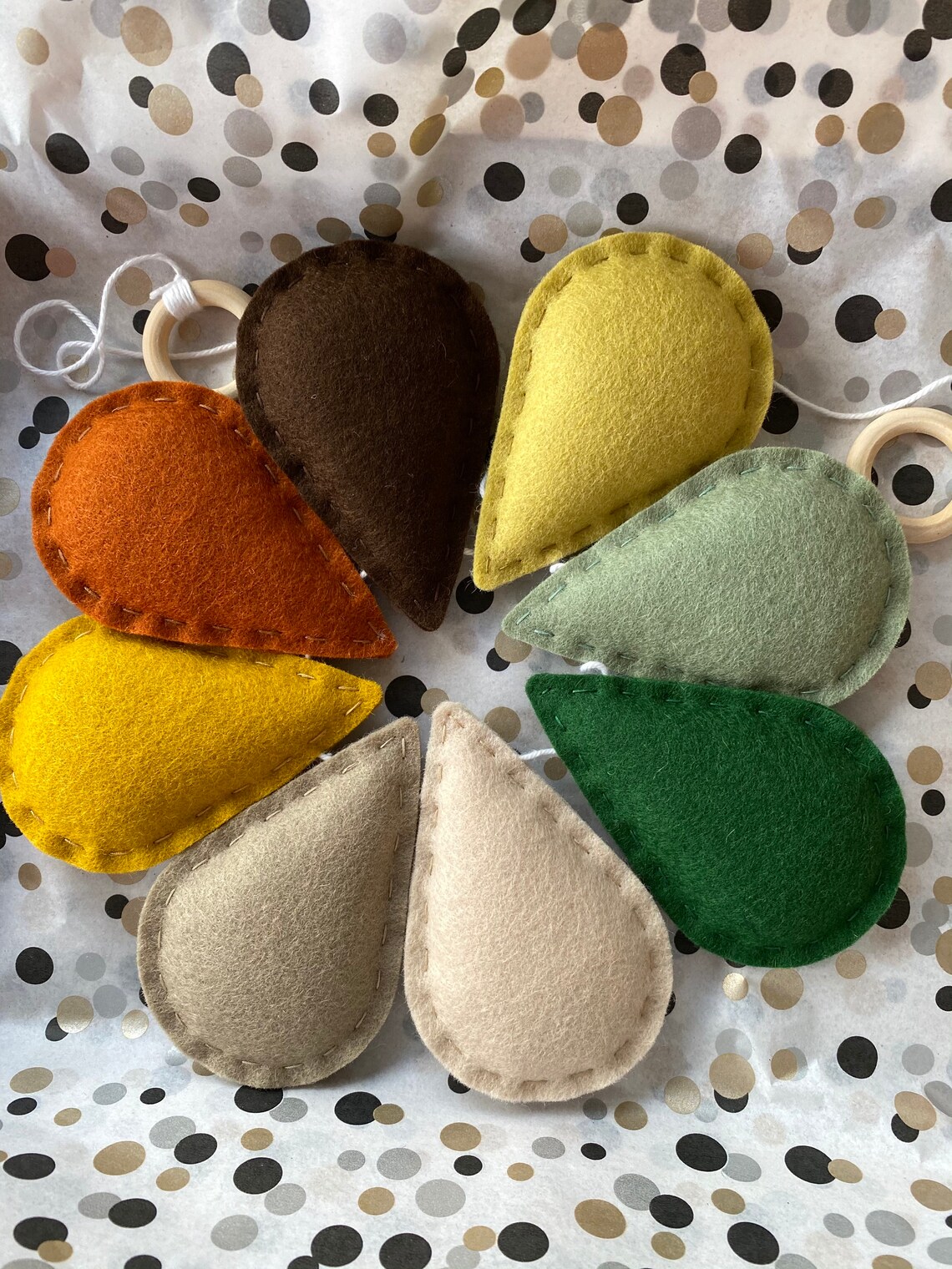 Raindrop Garland Felt Garland Nursery Mobile Handmade Garland Etsy