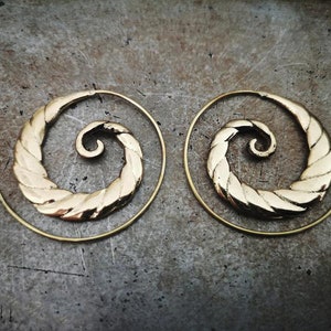 Raine Spiral Earrings (golden spiral-silver spiral-spiral jewelry-bohemian jewelry-endless-infinity-ethnic jewelry-tribal-boho earrings)