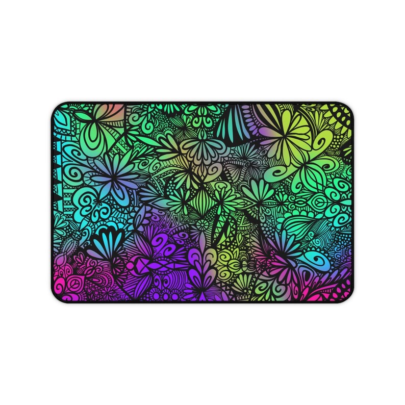 Vibrant zendoodle Desk Mat