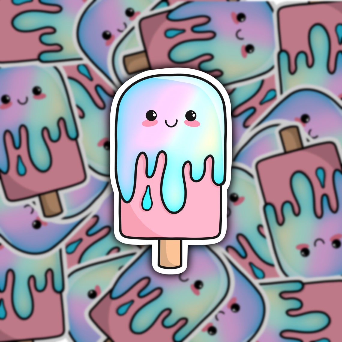 Cute popsicle sticker kawaii popsicle waterproof vinyl | Etsy