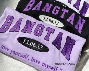 bts 8th anniversary: bangtan embroidered crewneck sweatshirt
