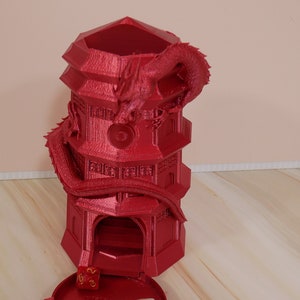 Dragon Dice Tower - DESIGN EXCLUSIVO - Armazenamento de dados integrado, praticamente qualquer cor - RPG, Dungons and Dragons, Role Playing Games