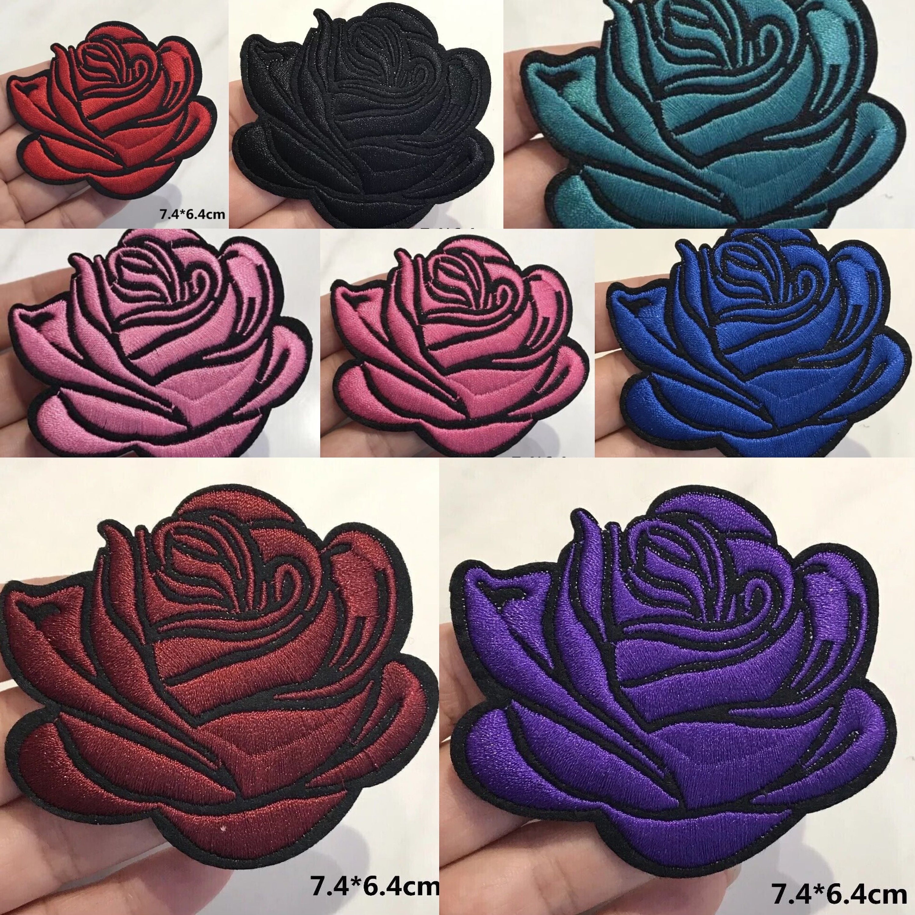 Silk Rose Heads, 12pcs, Black Artificial Flowers 