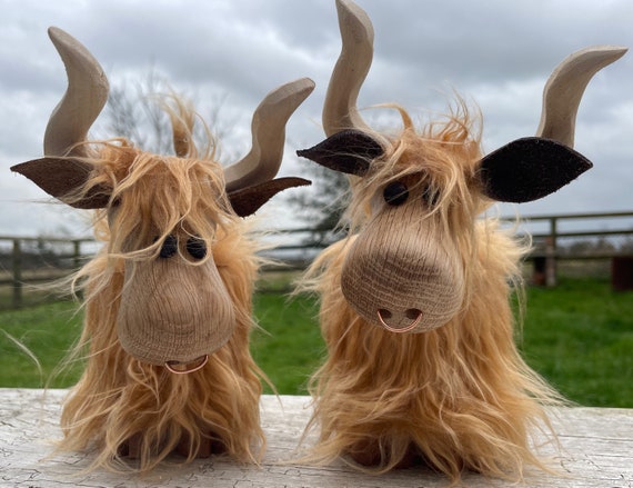 Highland Cow, Highland Coo, Turned Wooden Highland cow