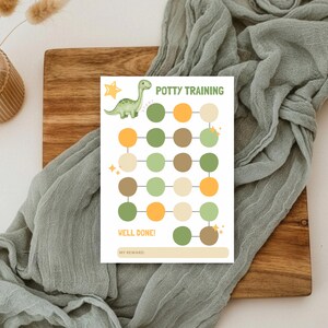 Dinosaur potty training reward chart digital download