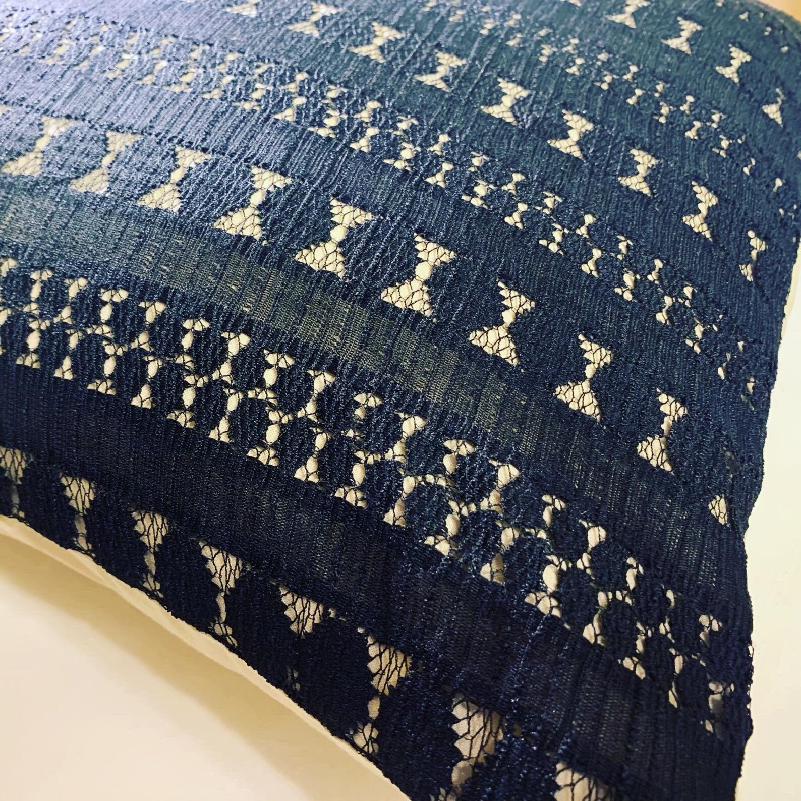 Black Lace Decorative Pillow Pillows Throw Pillow Tan Lining Etsy