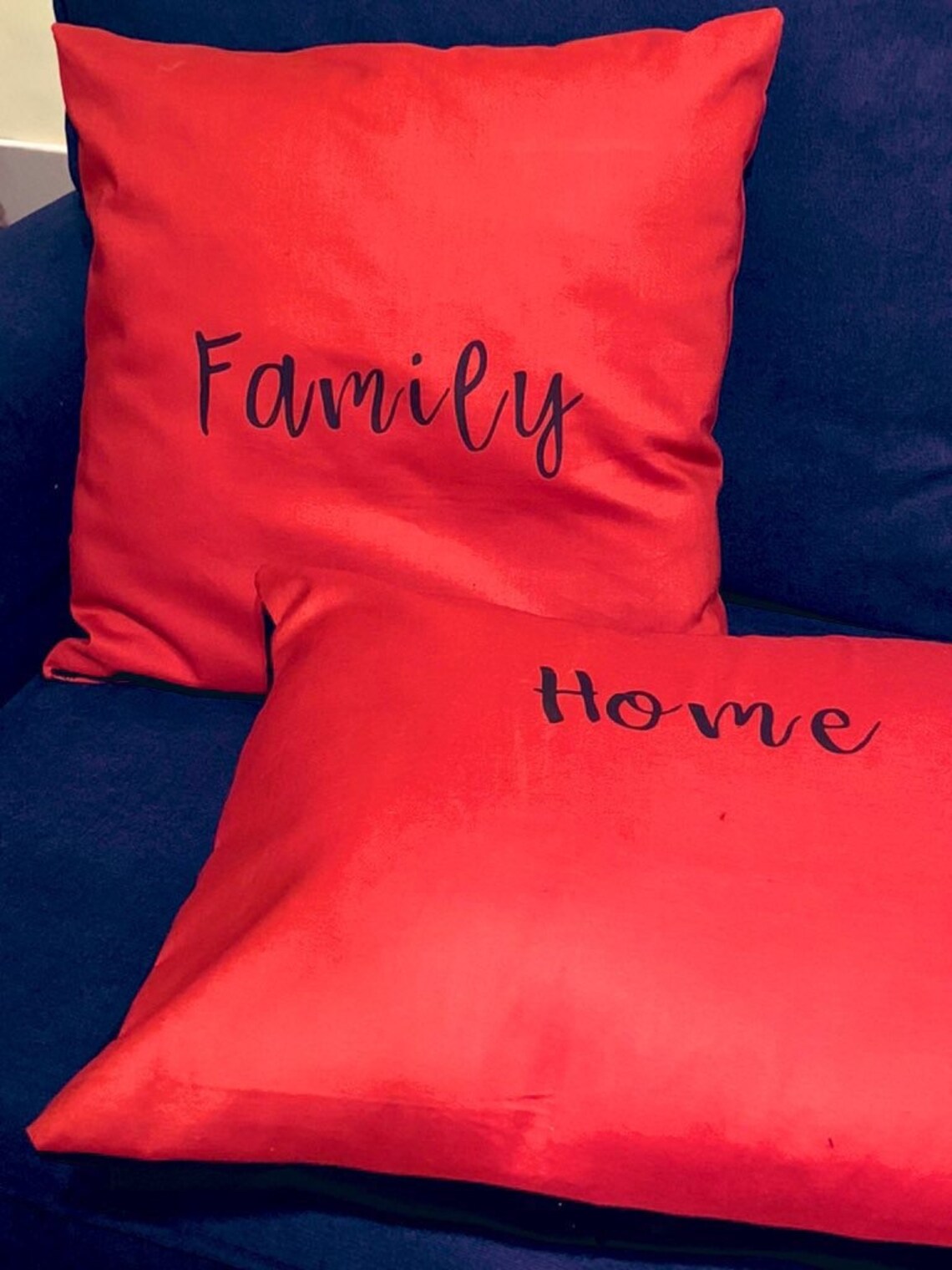 HOME FAMILY Throw Pillow Set Pillows Cover Custom Cotton Etsy