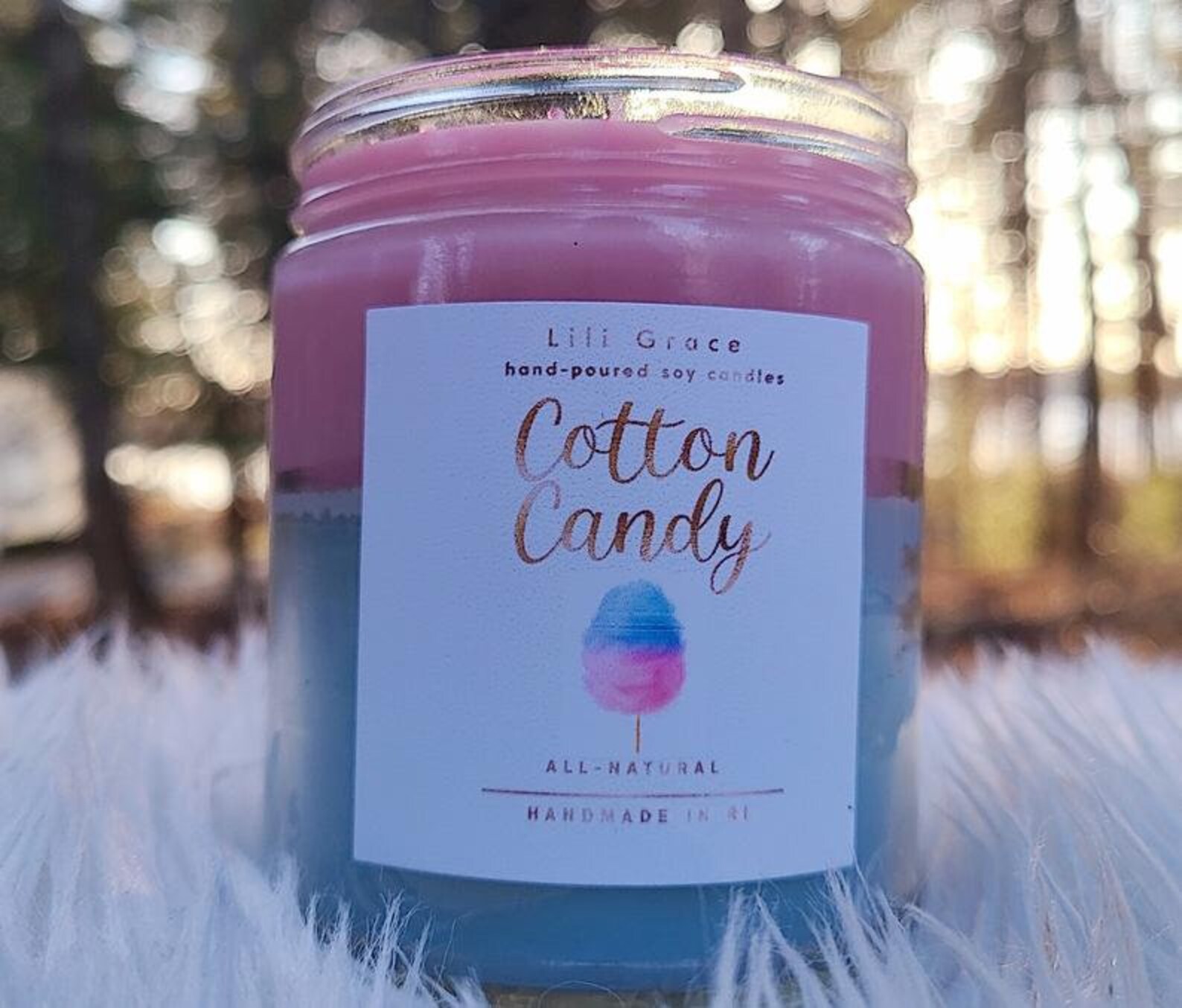 Cotton Candy candle fun candle Hand Poured 100 Soy Wax Etsy