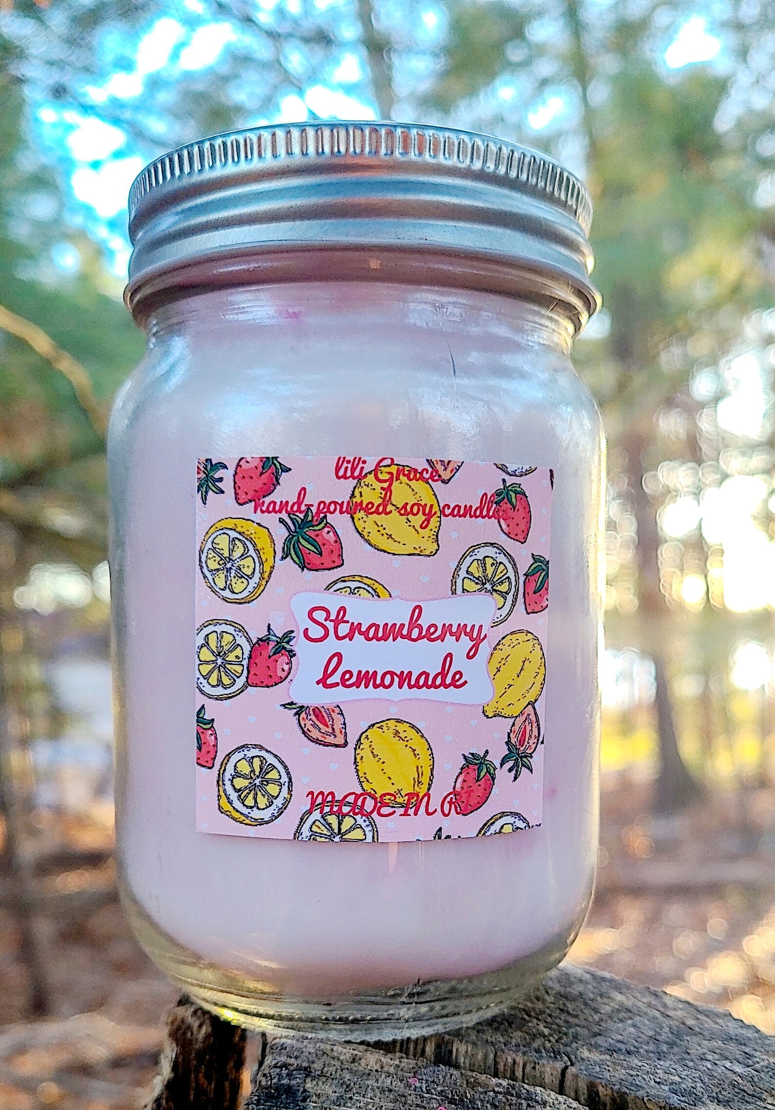 Strawberry Lemonade candle Strawberry candle Birthday candle Etsy