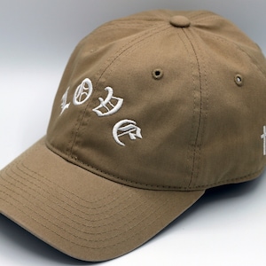 LOVE - Premium Embroidery Dad Hat - Cross on Side