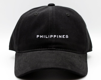 Philippines Dad Hat | Black Cotton Cap
