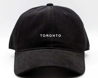 Toronto City Dad Hat | Black Brushed Cotton Cap
