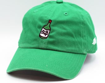 Embroidered Soju Bottle Hat: Korean Alcoholic Beverage Dad Hat