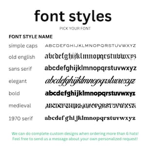 Pu&ograve; includere: Un grafico che mostra diversi stili di font con l'alfabeto in ogni stile. Gli stili di font includono maiuscole semplici, inglese antico, sans serif, elegante, grassetto, medievale e serif 1970.