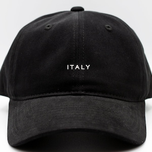 Italy Dad Hat | Black Cotton Cap