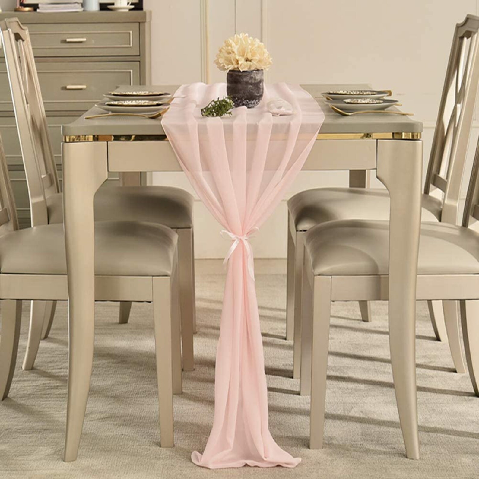 10pcs Dusty Blue Chiffon Table Runner 10Ft Sheer Wedding Etsy