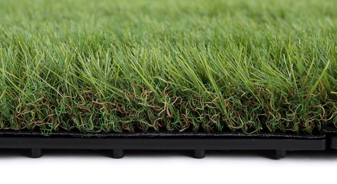 Artificial Grass Turf Tile Interlocking Selfdraining Mat 1x1 Etsy