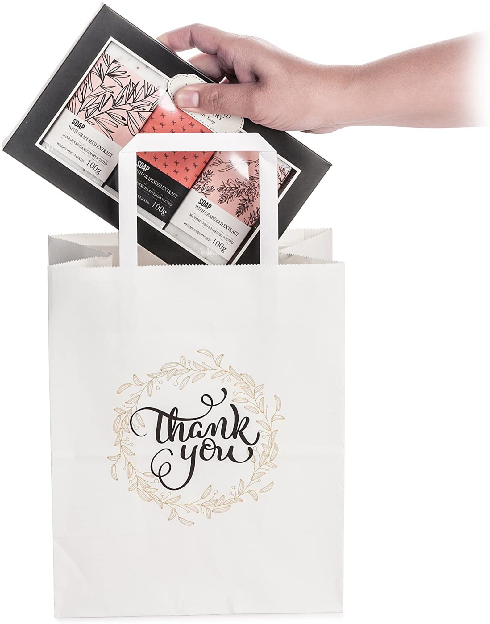 50 Pcs Medium Bulk Gift Bags with Thank You Print No Bow or Etsy