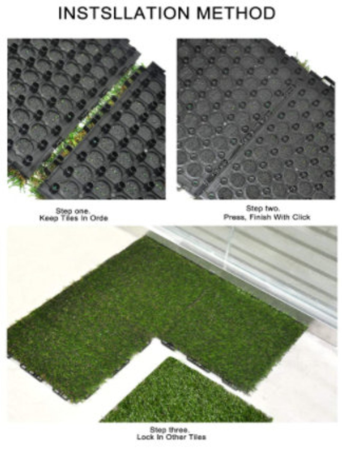 Artificial Grass Turf Tile Interlocking Selfdraining Mat 1x1 Etsy