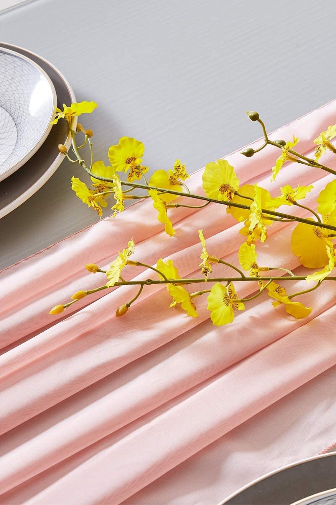 Blush Table Runner 29 x 120 Inch 10ft Long Chiffon Table Etsy