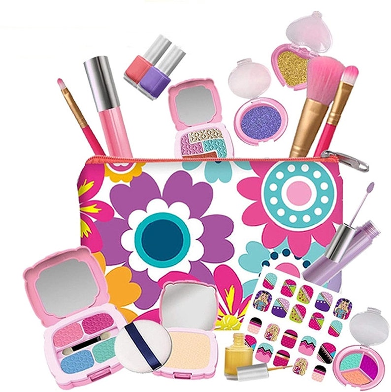 Pretend Makeup Kit for Girls Kids Cosmetic Pretend Play Etsy