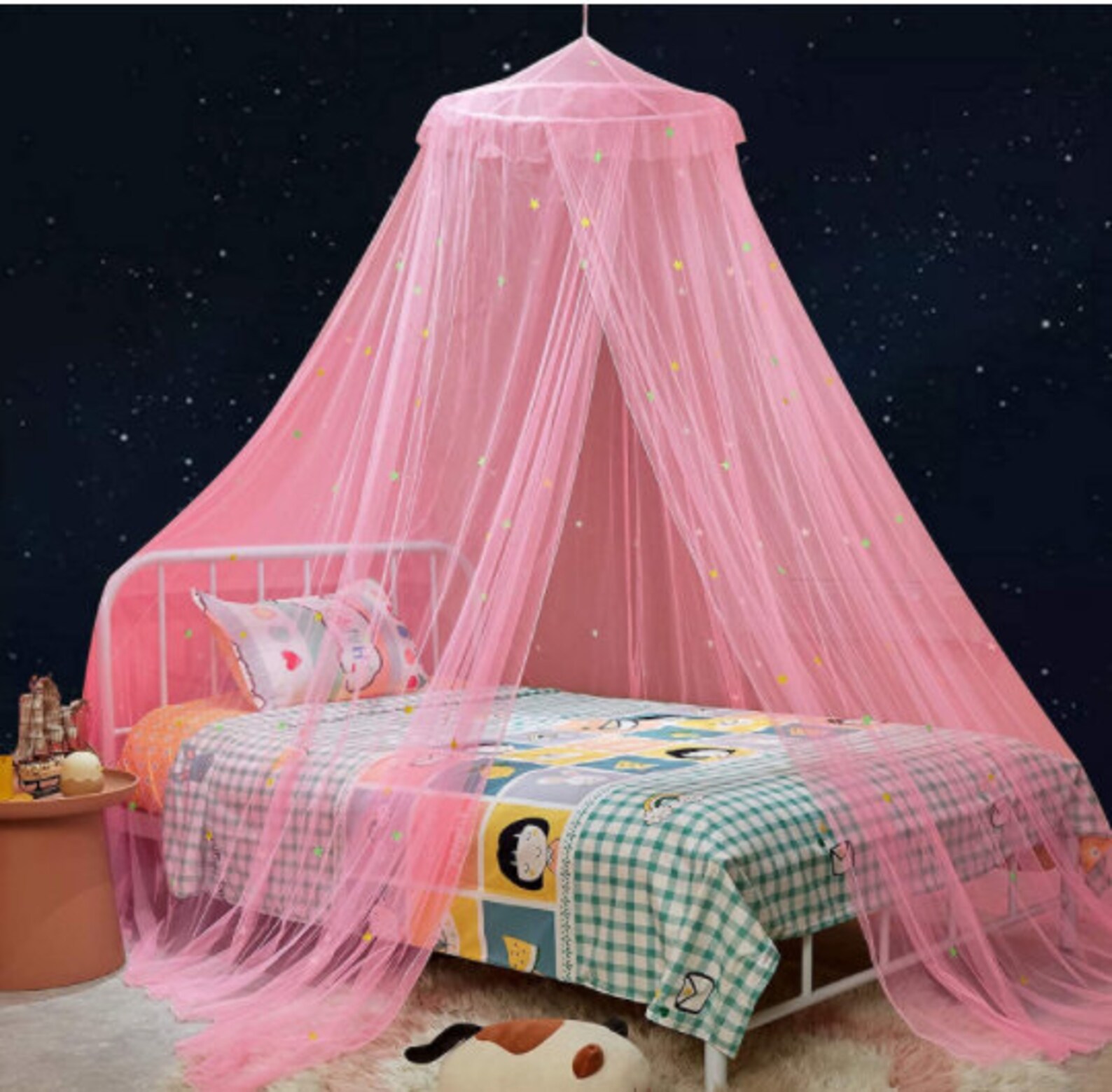 Bed Canopy With Fluorescent Stars Glow in Dark for Etsy