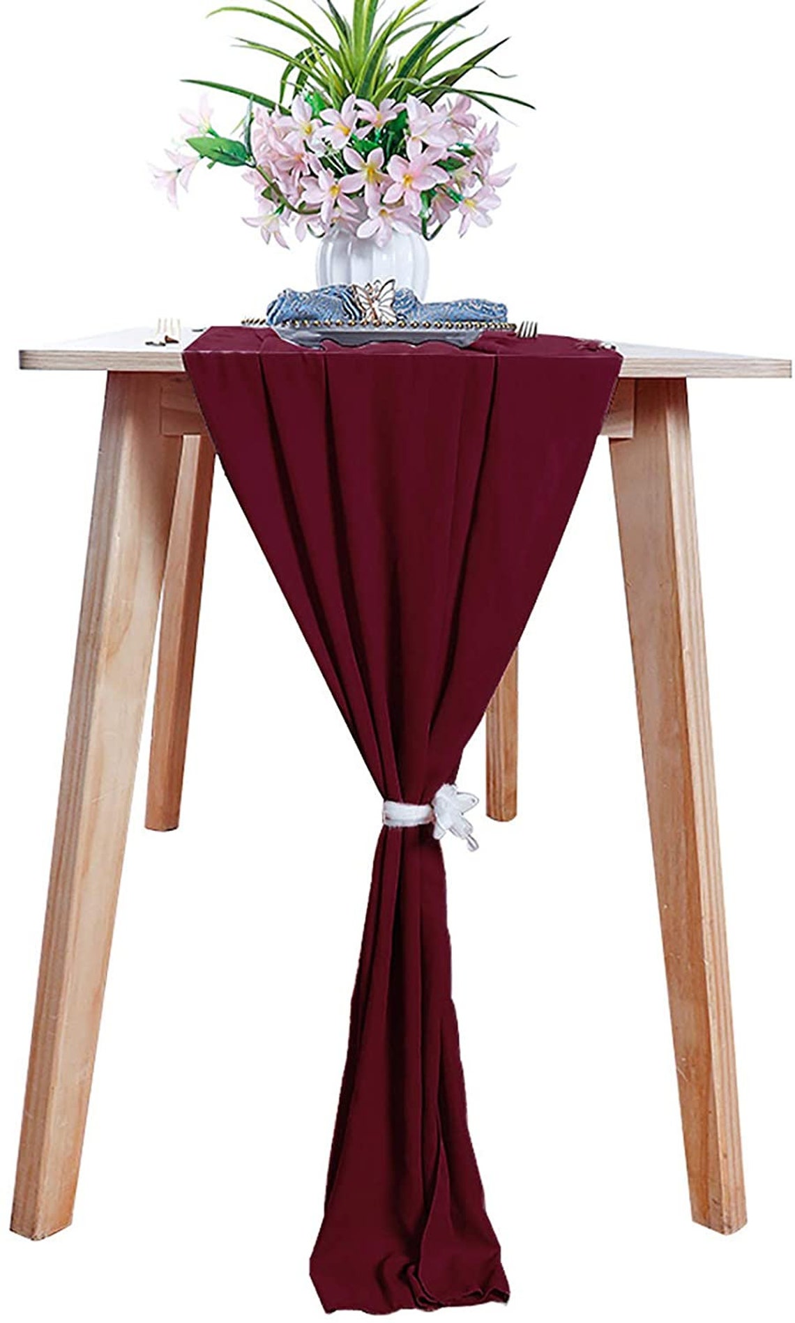 pink chiffon table runner