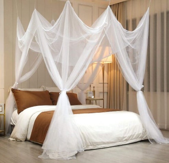 Bed Canopy White Black Mesh Net Unique Style 4 Doors Bed Etsy